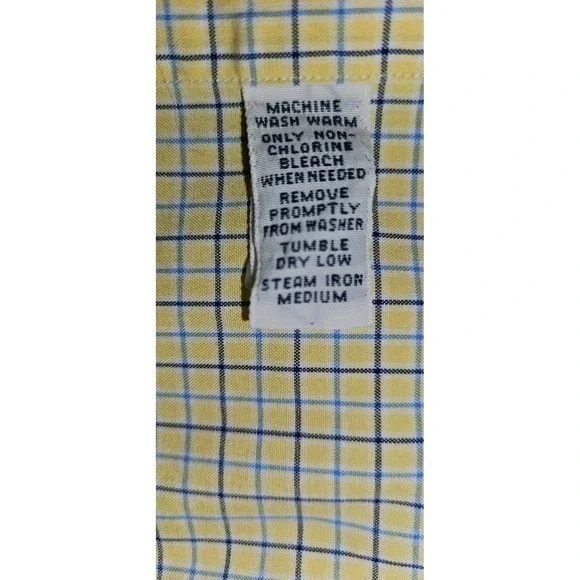 Ralph Lauren Mens Classic Fit Tattersall Check Button Down Shirt Yellow Blue L - Picture 5 of 10